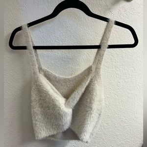 Lulu’s fuzzy sweater bralette crop top